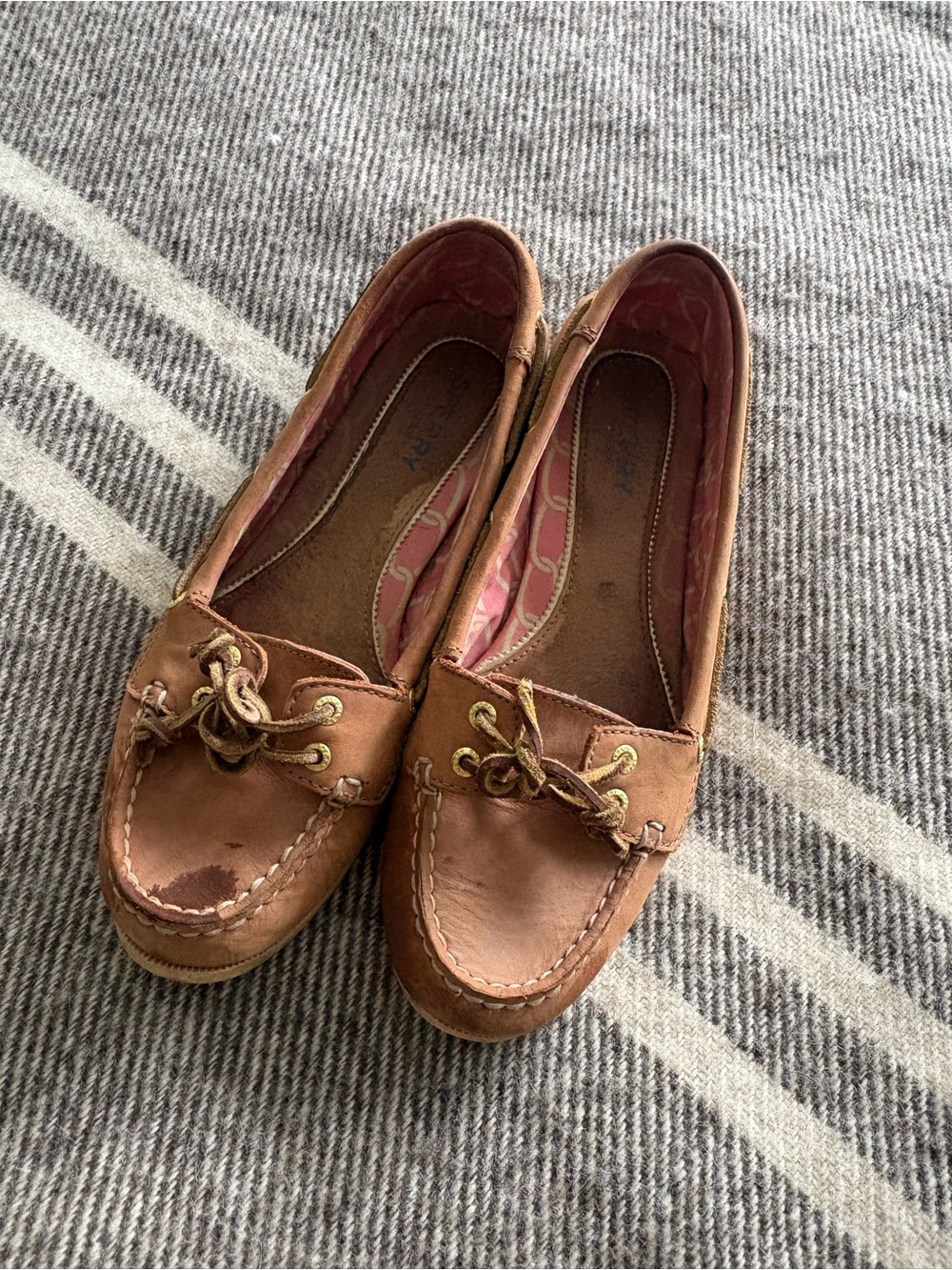 Women's Tan Sperry Leather Moccasin Loafers